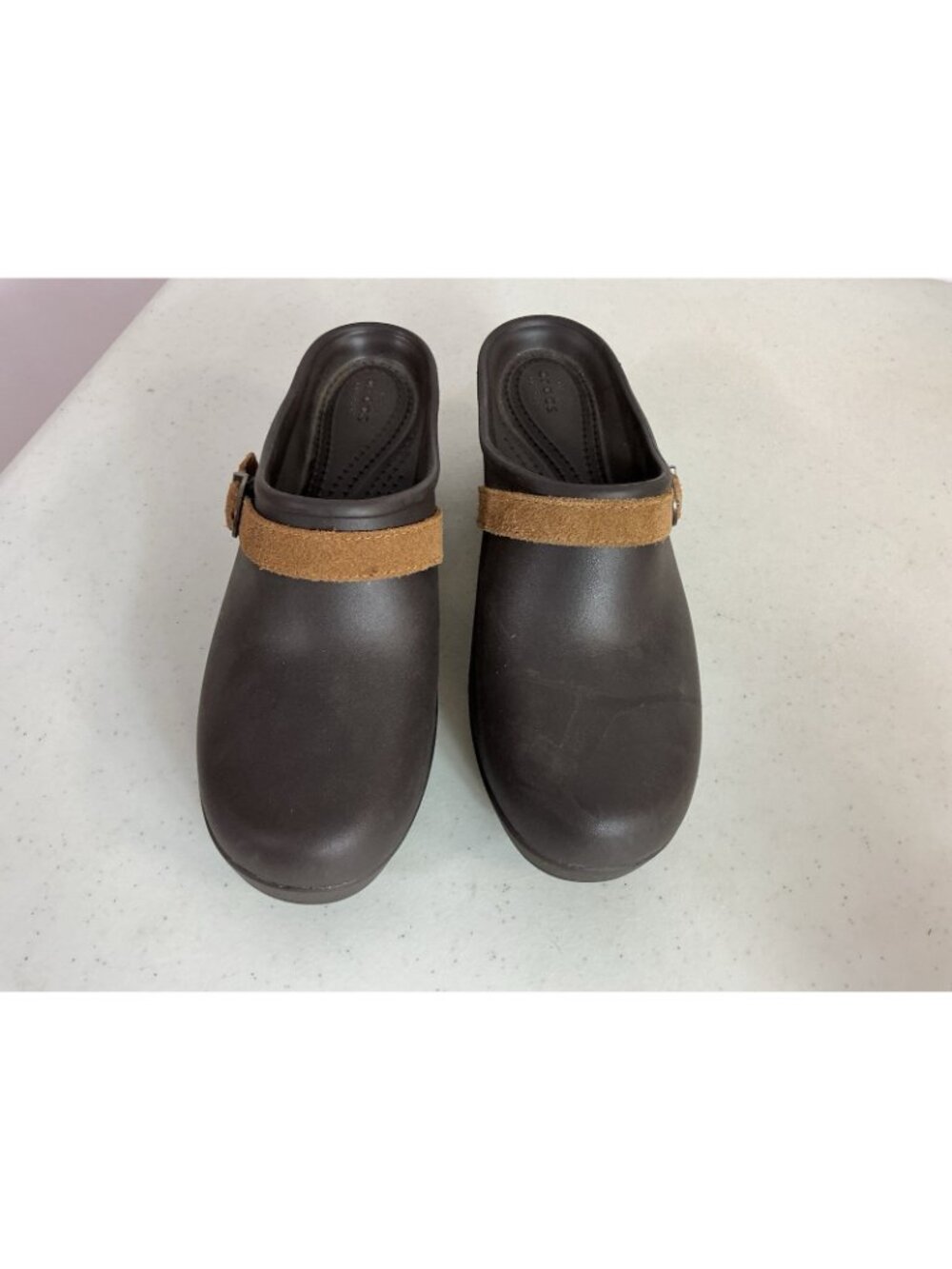 Crocs Brown Clogs Mules Slip On Slides Womens 8 - Picture 2 of 6